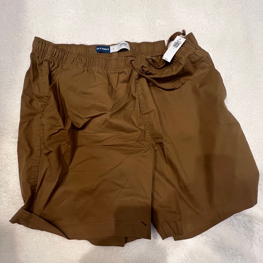 Old Navy Men's Brown jogger Shorts elastic waist
